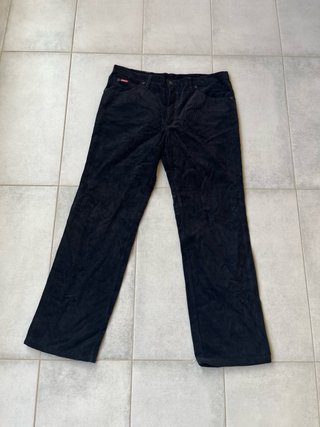 Pantaloni Carrera Velluto a Coste Neri Vintage