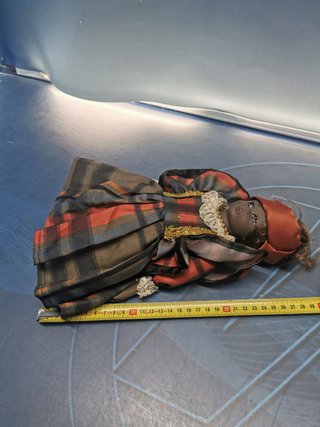 Muñeca africana, 28 cm, cerámica y trapo