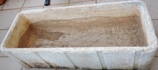 Maceta Rectangular Piedra Beige/Marrón