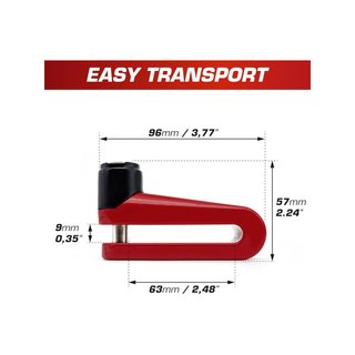 RADIKAL RK510R candado disco moto seguro