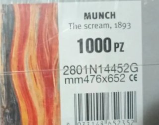 Puzzle L'Urlo di Edvard Munch 1000 pezzi