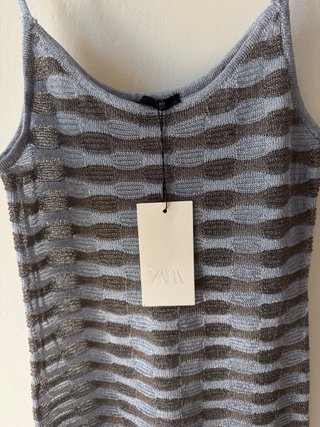 Vestito Zara a righe blu e marroni