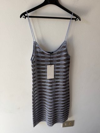 Vestito Zara a righe blu e marroni