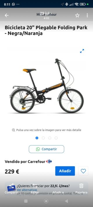 Bicicleta plegable iPark 20 casi nueva