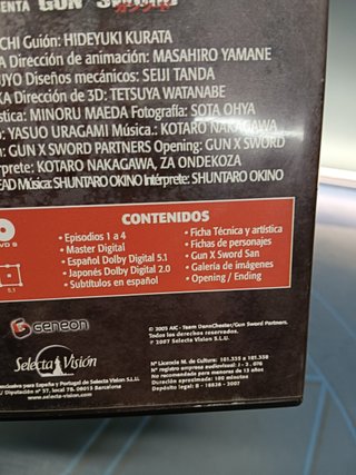dvd, GUN SWORD VOL. 1 , episodios 1 al 4