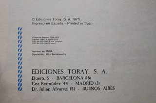 Toray, 1975. Fabulas B. María Pascual y Antonio Ayné. Tomos I y II.