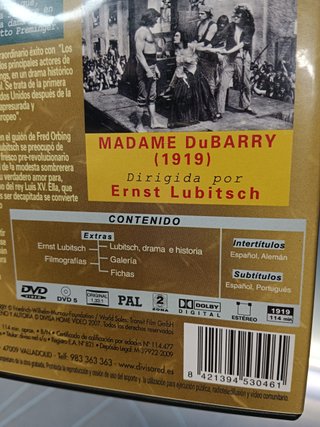 película en DVD, MADAME DUBARRY - ERNST LUBITSCH - ORIGENES DEL CINE