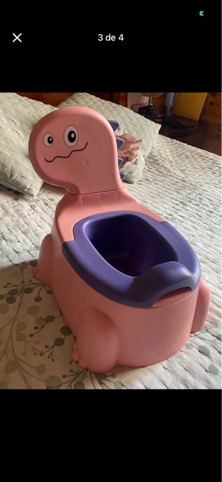 Penico infantil dinossauro rosa com tampa
