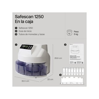 Safescan 1250 contadora y clasificadora monedas