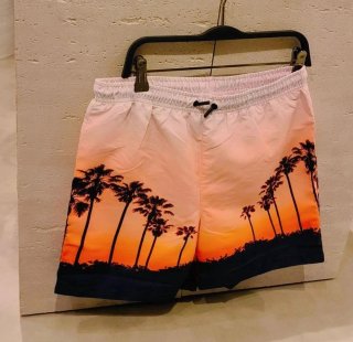 Zara Shorts Hombre Palmeras Atardecer