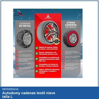 Autodomy cadenas textil nieve talla L