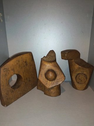 Conjunto 3 Esculturas Abstractas Vintage