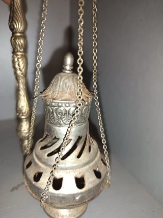 Botafumeiro Santiago Metal Plateado Antiguo