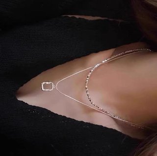 Collar plata doble cadena con colgante