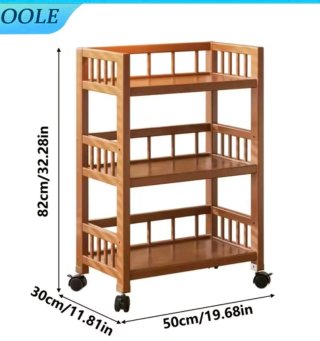Carrito de bambú con ruedas