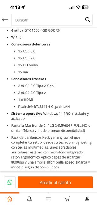 PC Gaming Intel Core i5 RTX 3050 + Monitor + Pack