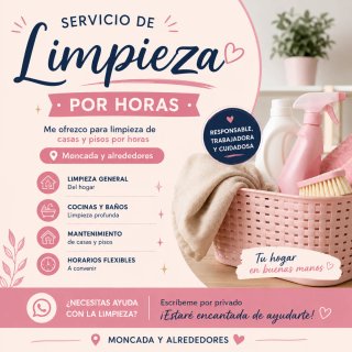 SE OFRECE SERVICIO DE LIMPIEZA POR HORAS