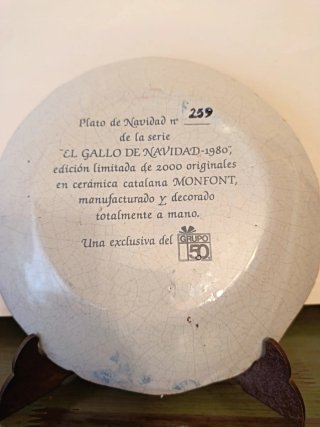 Plato Decorativo Navidad 1980 - Monfort