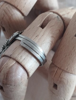 Anillo Artesanal ajustable Alpaca Piedra Natural