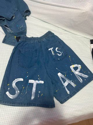 Camisa y Shorts Vaqueros Trapstar Paint Splatter