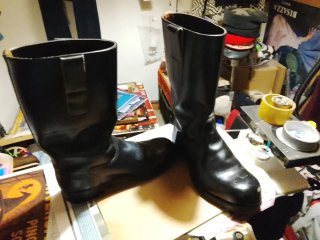 Botas caña alta .moto militar talla 41 1)2