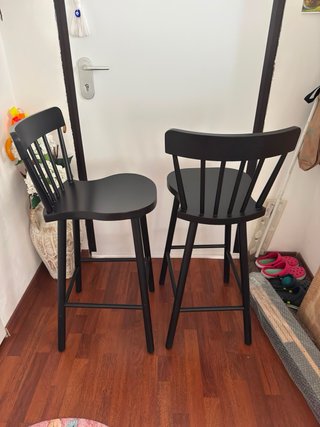 Set 2 sgabelli legno neri norraryd ikea