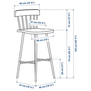 Set 2 sgabelli legno neri norraryd ikea