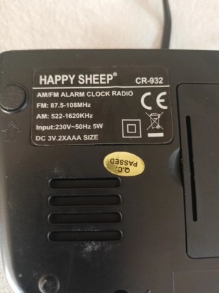Radio sveglia Happy Sheep nera