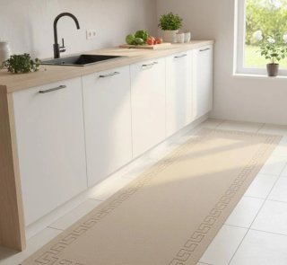 Tappeto verde con bordo decorativo