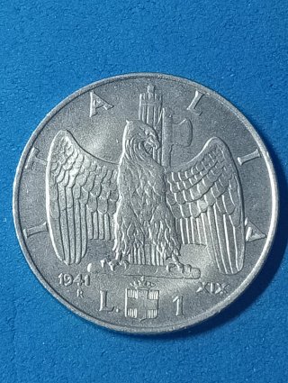 Moneta Regno d'Italia 1941 L.1 Aquila