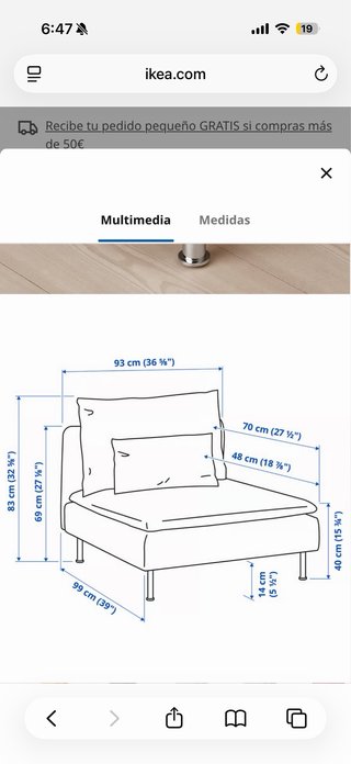 Sofá modular Ikea Soderhamn beige
