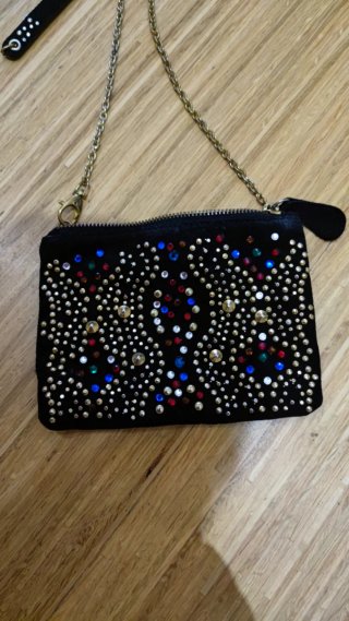 Bolso fiesta negro con pedrería