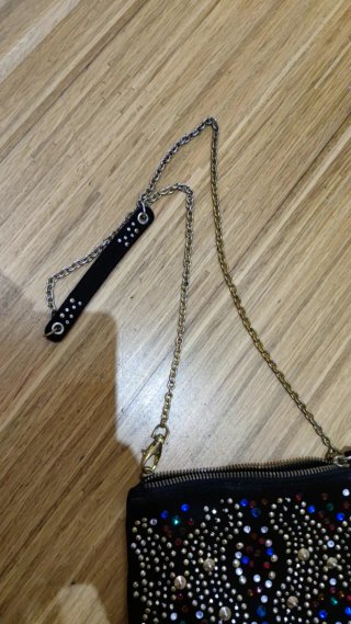 Bolso fiesta negro con pedrería