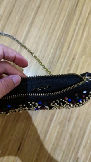 Bolso fiesta negro con pedrería