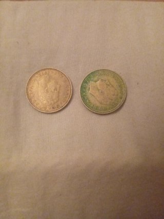 2 Monedas 1 Peseta Escudo Español