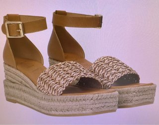 Sandalias Kanna cuña esparto yute beige/marrón
