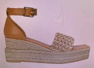 Sandalias Kanna cuña esparto yute beige/marrón