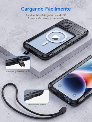 SEACOSMO Custodia Impermeabile per iPhone 14 6.1'' Nero
