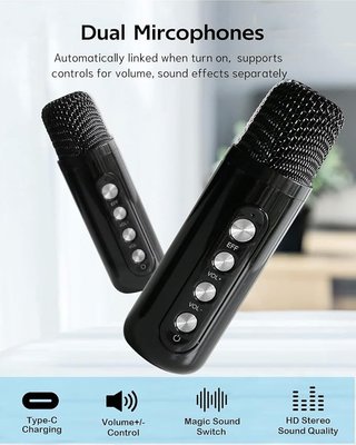 QEEKADA 2 micros inalambricos Altavoz Bluetooth