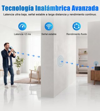 AVEEK 2 Micrófonos 80m 40h HiFi PLUGPLAY Rojo-Gris
