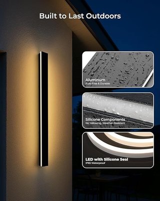 PopoIron Aplique de Pared Exterior 80cm 25W IP65