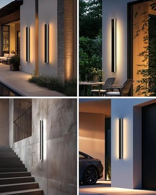 PopoIron Aplique de Pared Exterior 80cm 25W IP65