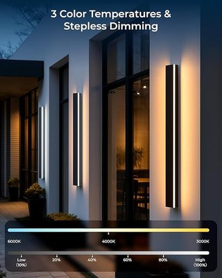 PopoIron Aplique de Pared Exterior 80cm 25W IP65