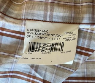 Camisa Burberry cuadros beige nueva XL
