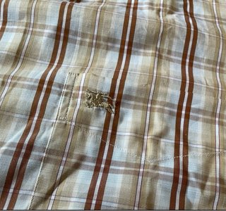 Camisa Burberry cuadros beige nueva XL