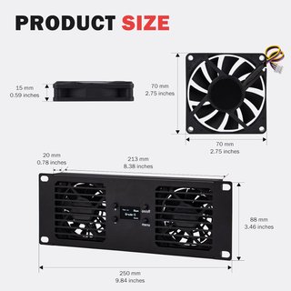 GEEEKPI Panel 2U 10'' Ventilador Dual OLED Rack