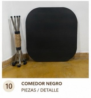 Conjunto Comedor Mesa Negra y 4 Sillas