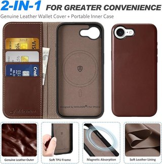 SHIELDON Custodia per iPhone 16e 6.1'' Cafe Retro