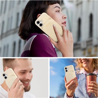 HANMAN Custodia a portafoglio magnetica iPhone 17 Beige