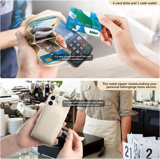 HANMAN Custodia a portafoglio magnetica iPhone 17 Beige